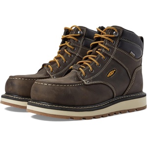 image:imageKEEN Utility Mens Cincinnati 6 Composite Toe Waterproof Wedge Work BootsDark ChocolateSandshell