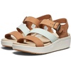 image:imageKEEN Womens Ellecity Backstrap Open Toe Adjustable Comfortable Platform Wedge SandalNatural LeatherClearly Aqua