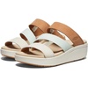 image:imageKEEN Womens Ellecity Slide Open Toe Slip on Comfortable Platform Sandals Toasted CoconutFawn 6 7 8 9 10Natural LeatherClearly Aqua