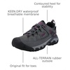 image:imageKEEN Womens Targhee 3 Low Height Waterproof Hiking ShoesSteel GreyBoysenberry