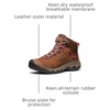 image:imageKEEN Womens Targhee 4 Mid Height Durable Comfortable Waterproof Hiking BootsBisonBeaujolais