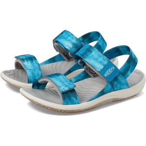 image:imageKEEN UnisexChild Elle Backstrap Casual Platform Open Toe SandalsSea MossFjord Blue