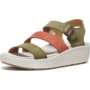 image:imageKEEN Womens Ellecity Backstrap Open Toe Adjustable Comfortable Platform Wedge SandalMartini OliveBaked Clay