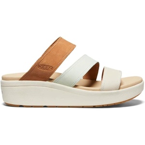 image:imageKEEN Womens Ellecity Slide Open Toe Slip on Comfortable Platform Sandals Toasted CoconutFawn 6 7 8 9 10Natural LeatherClearly Aqua